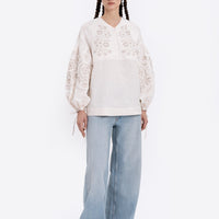 Örnek Vyshyvanka Shirt in milky white