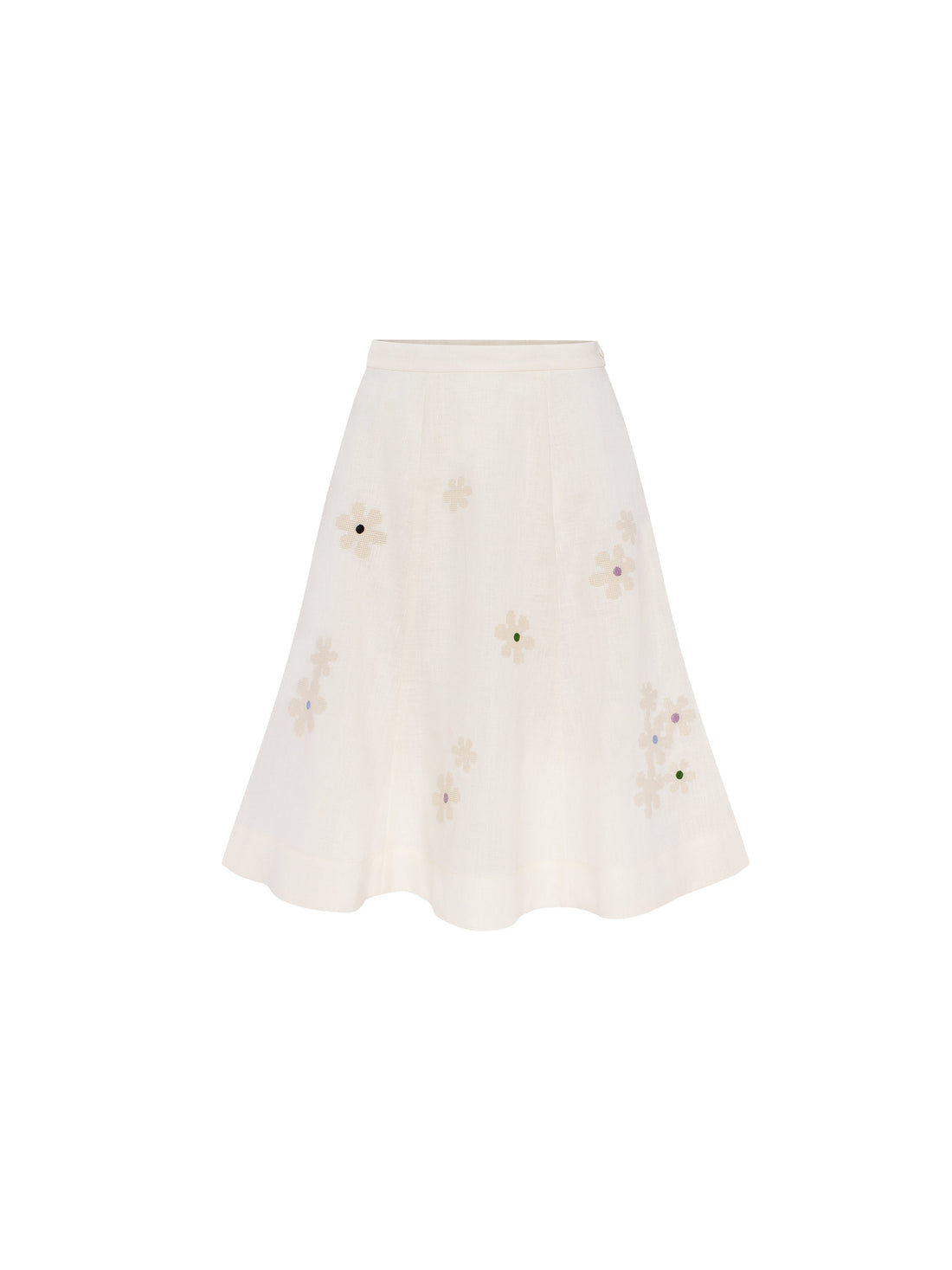 Oda Embroidered Skirt in milk