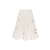 Oda Embroidered Skirt in milk