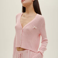Knitted Cardigan In Pink