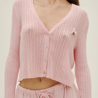 Knitted Cardigan In Pink