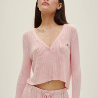 Knitted Cardigan In Pink