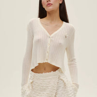 Knitted Cardigan In Almond Milk