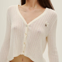 Knitted Cardigan In Almond Milk