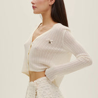 Knitted Cardigan In Almond Milk