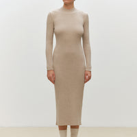 Ribbed Knit Dress in sand