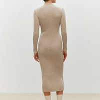 Ribbed Knit Dress in sand