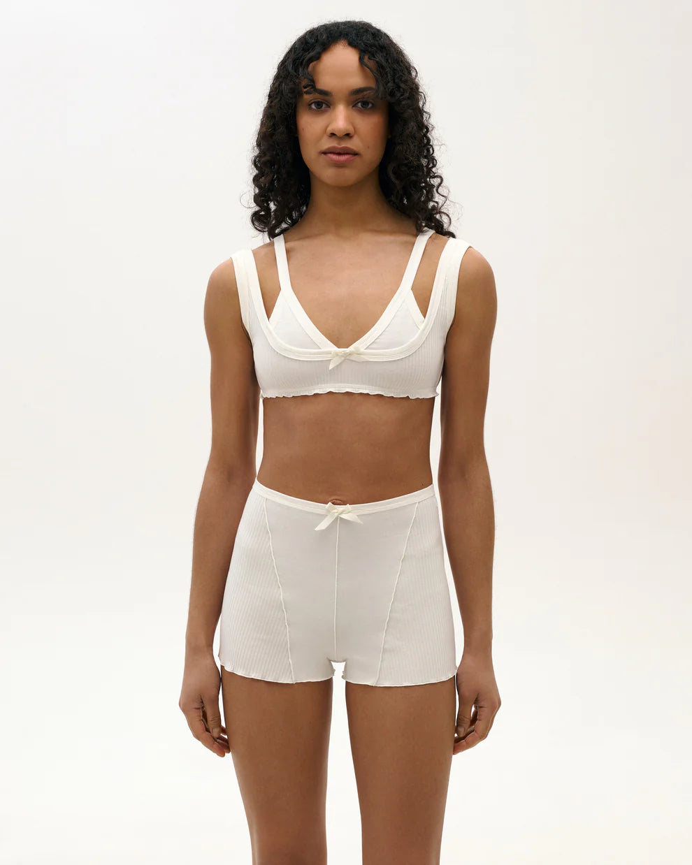 Weightless Double-bra top in white