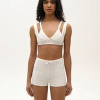 Weightless Double-bra top in white