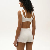 Weightless Double-bra top in white
