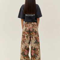 Jacquard Pants With Floral Print