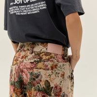 Jacquard Pants With Floral Print