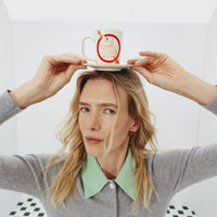 Horseman Tea Cup and Pink Saucer Set