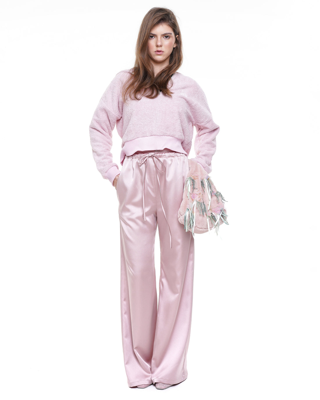 Satin Trousers in pink