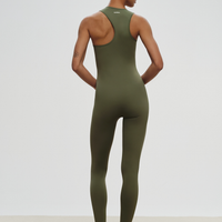 Asymmetric Leotard in sage