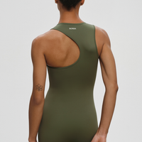 Asymmetric Leotard in sage