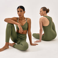 Asymmetric Leotard in sage