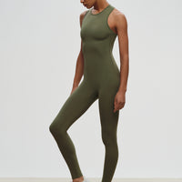 Asymmetric Leotard in sage