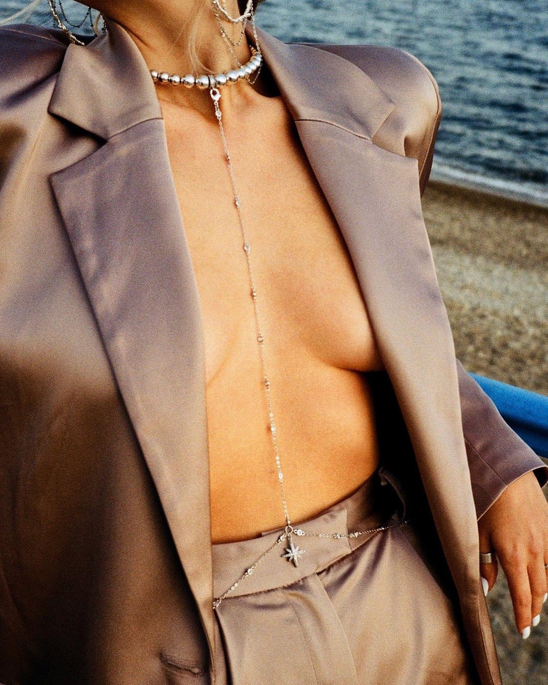 Morning Star Body Chain in silver