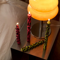 Pink Leopard Taper Candles