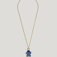 Khvyli dark blue fish pendant on a chain