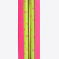 Pink Hearts Taper Candles in yellow