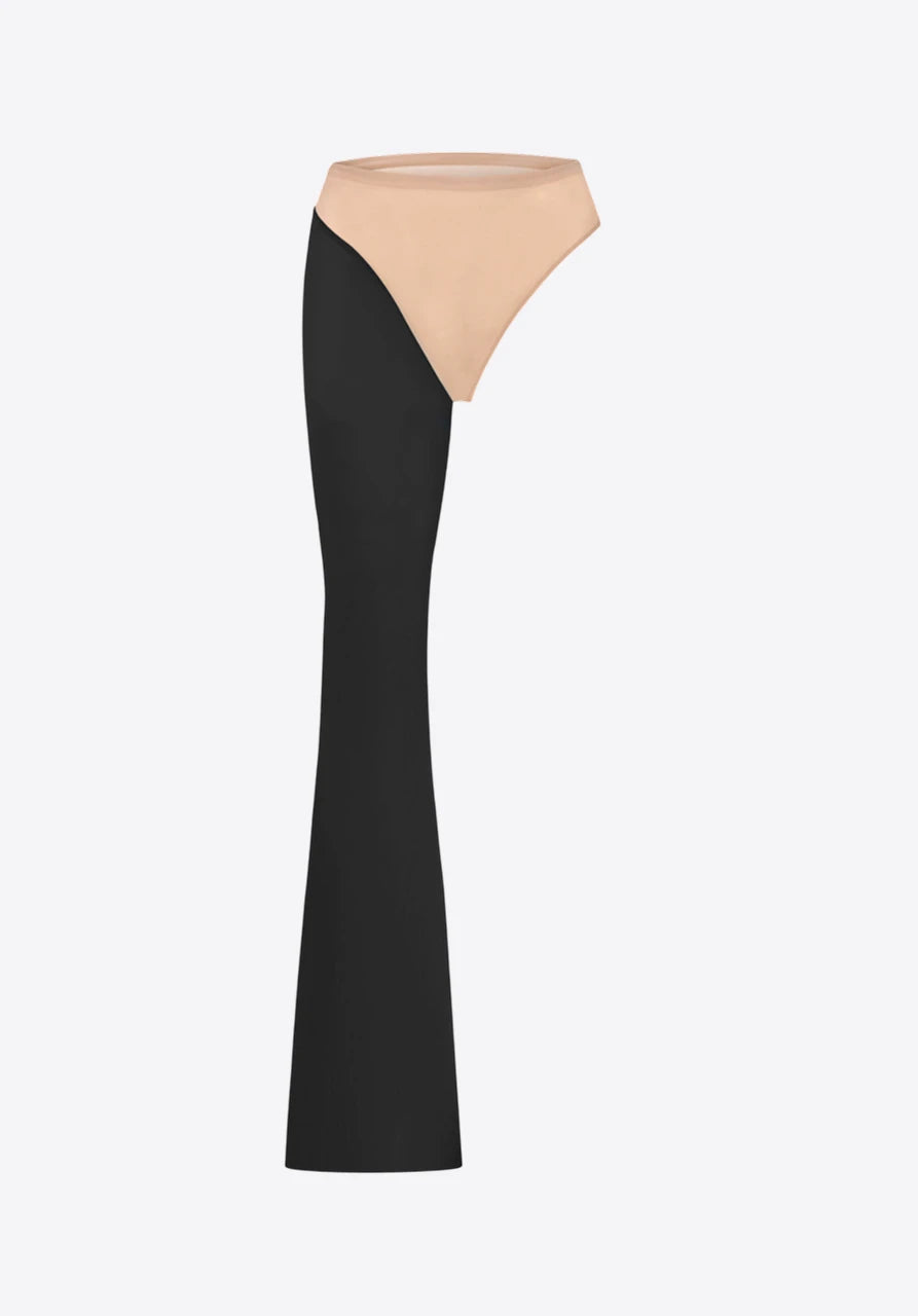 Flared single leg leggings