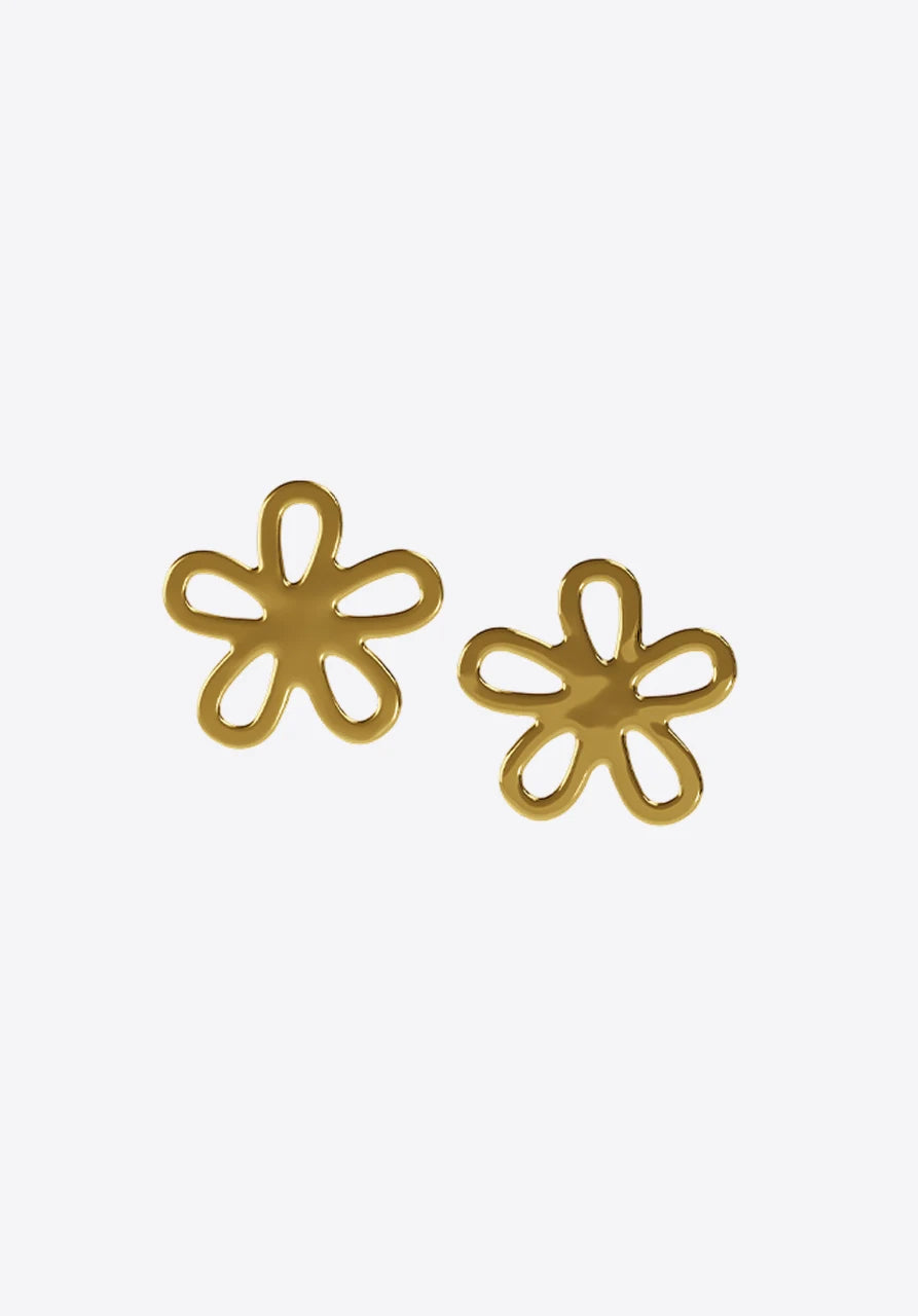 Flowers Earrings in gold