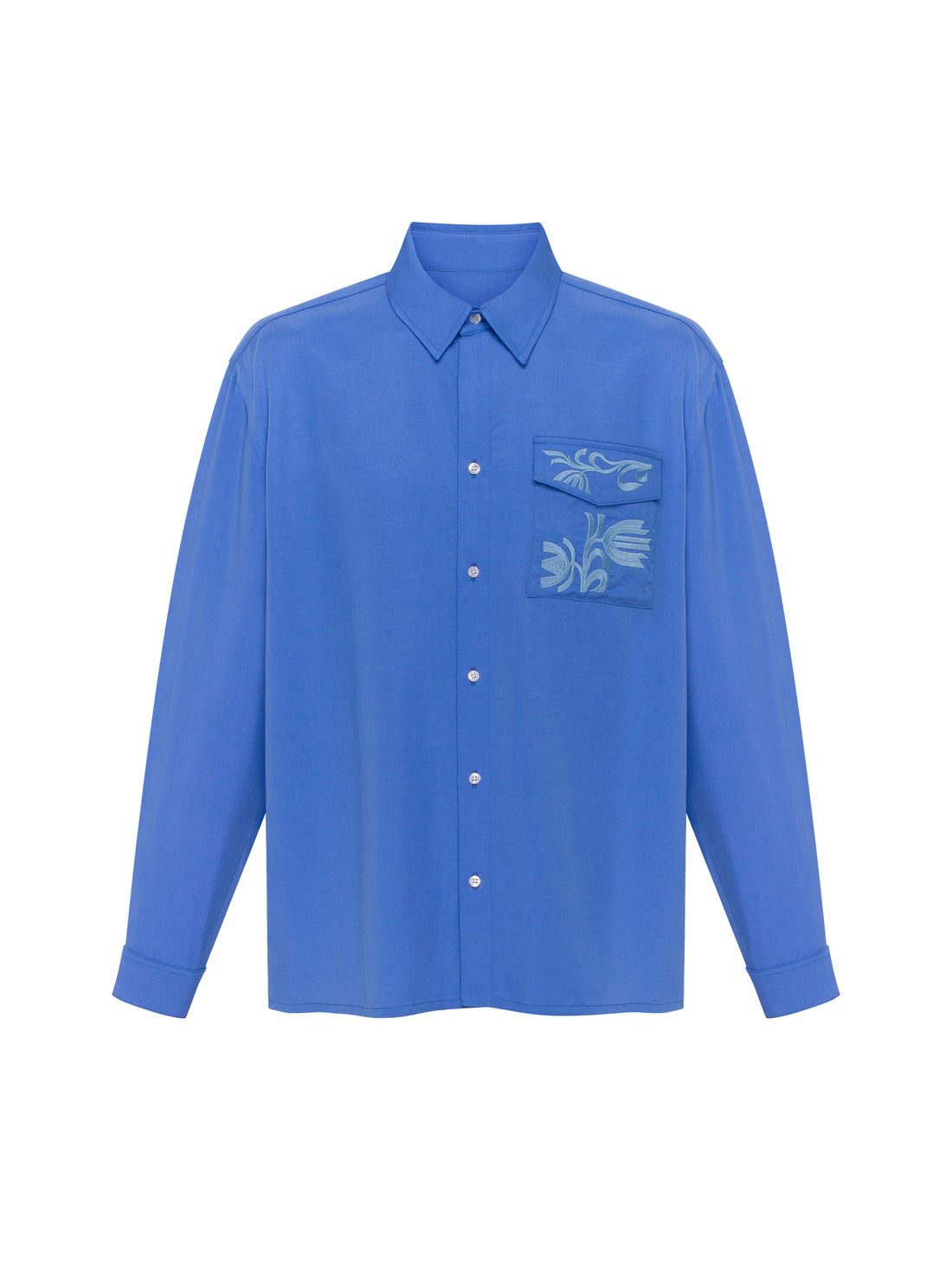 Khvylia Embroidered Shirt in blue