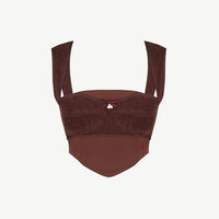 Satin Corset With Terry Cloth Detail