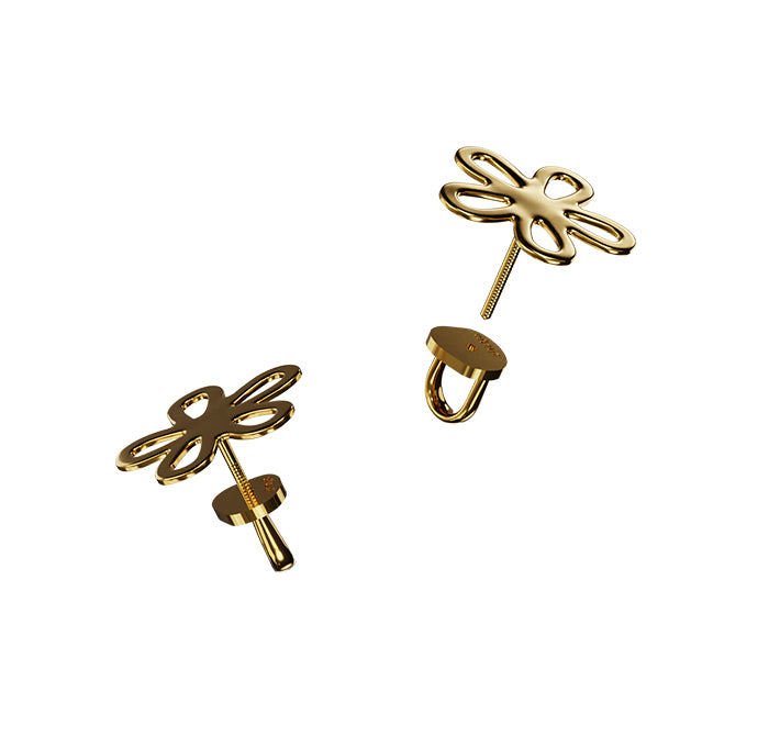 Flowers Earrings in gold