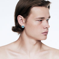 Molten Frame Studs in aquamarine