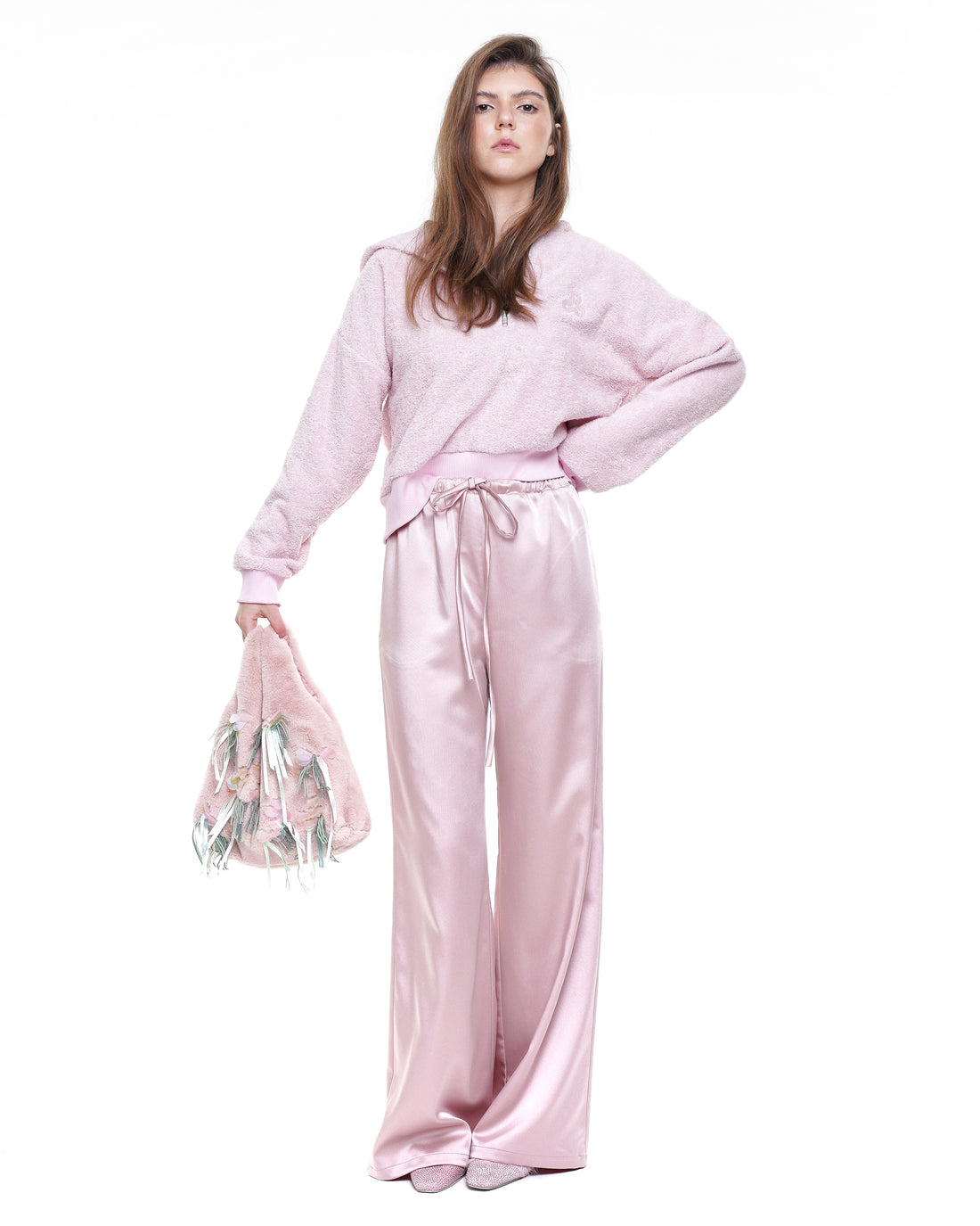 Satin Trousers in pink