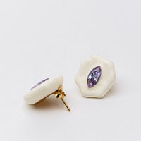 Petal Marquise Studs in lavender