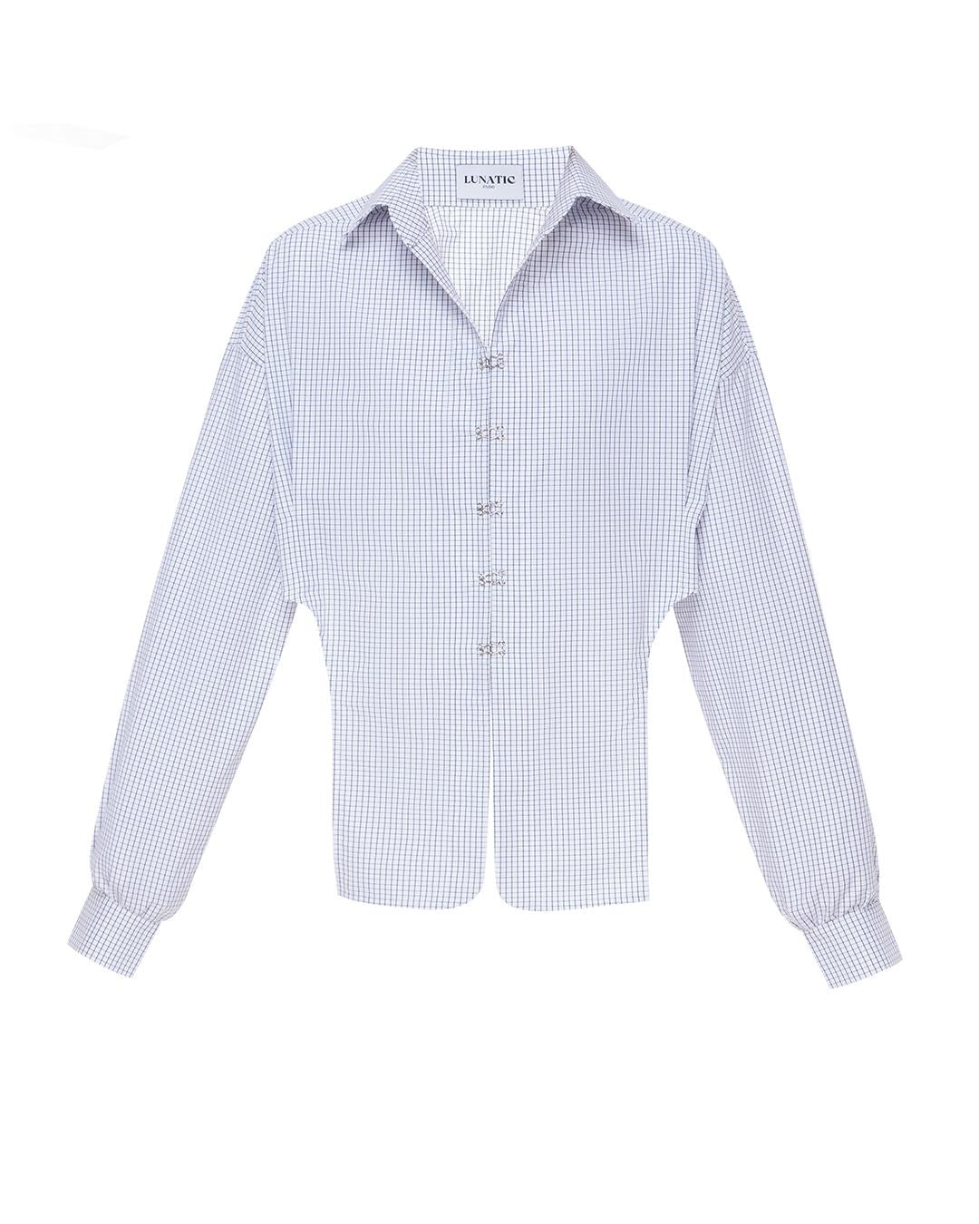 shirt with classic collar hooks in front inspired by Idol Lily Rose Depp The Weekend