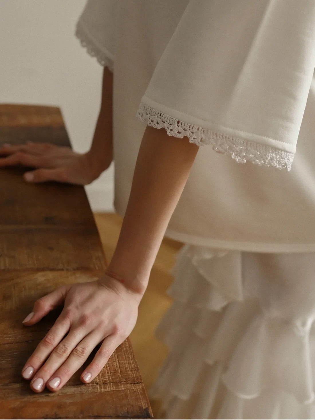 T-shirt with lace trim