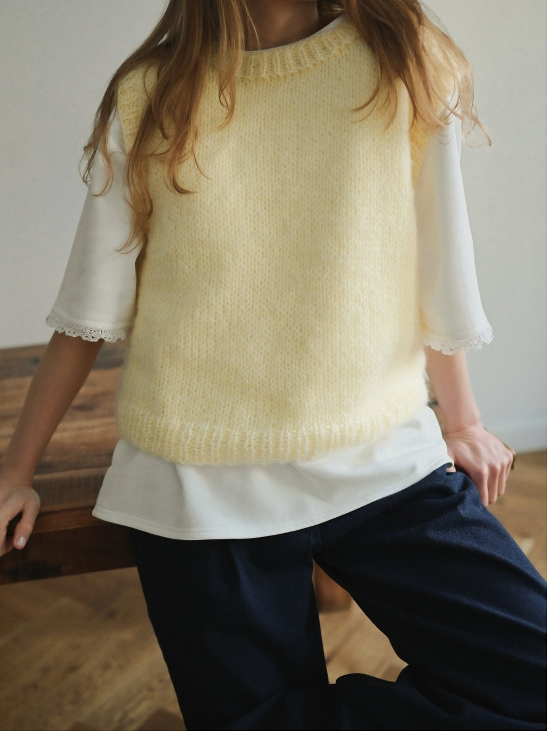 Cloud Vest in butter yellow