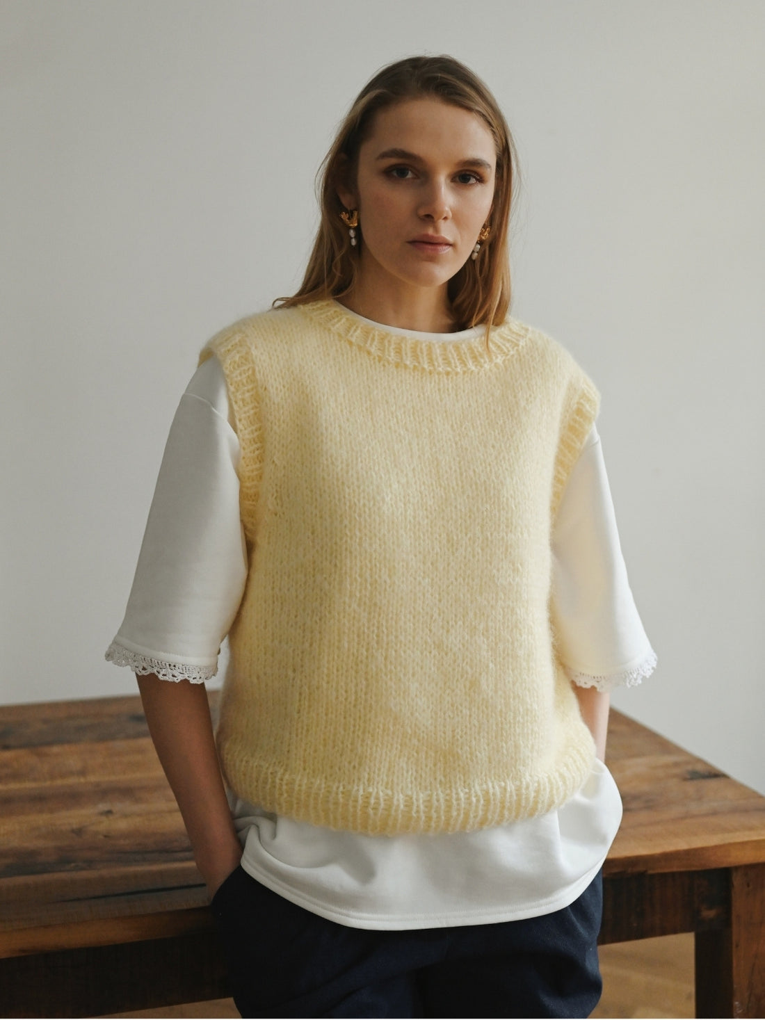 Cloud Vest in butter yellow
