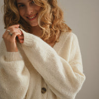 cardigan alpaca merino wool beige soft Christmas winter