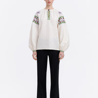 Oda Vyshyvanka Shirt in milk