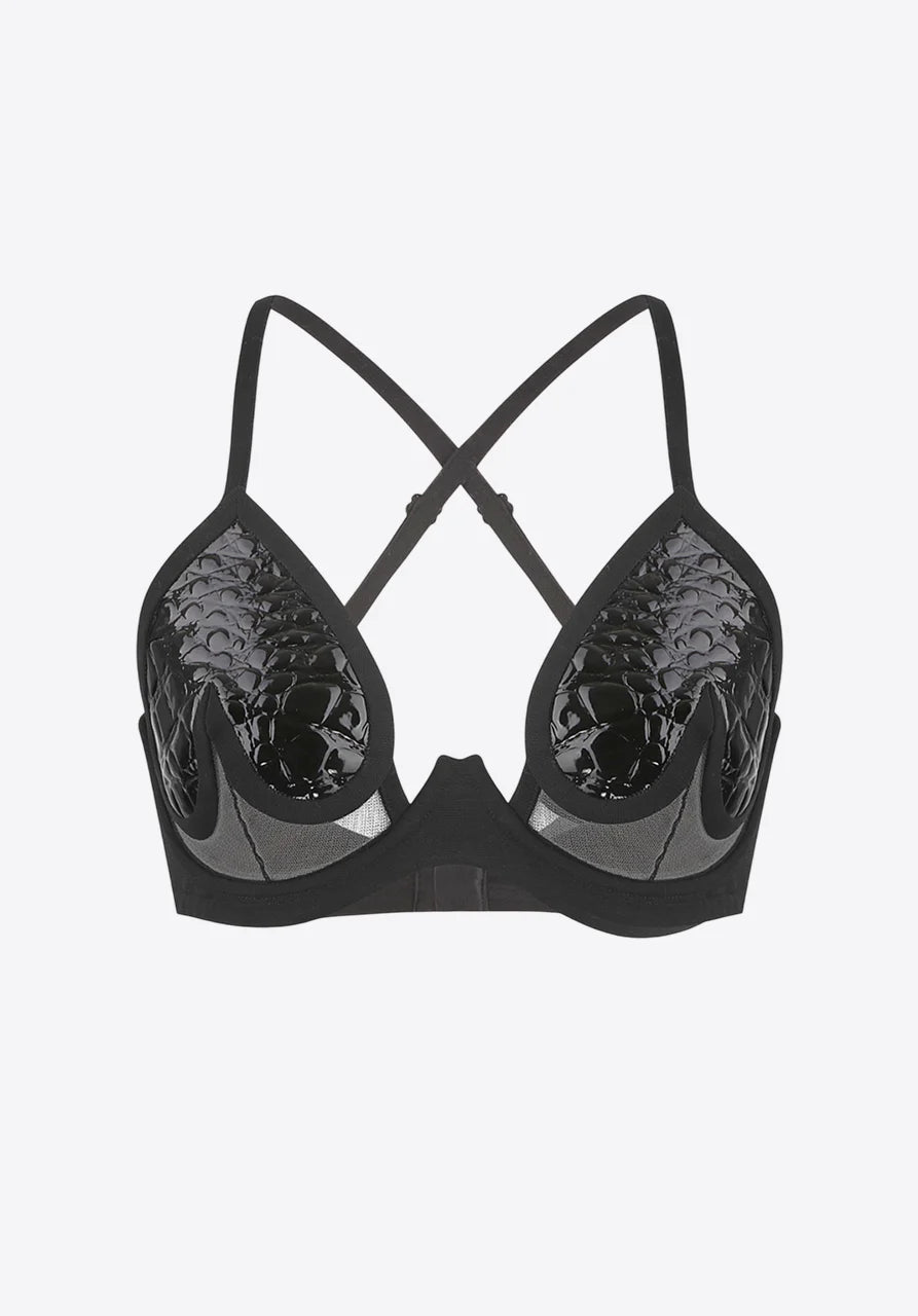 Lacquered bra
