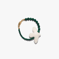 Myrni bracelet with malachite and a porcelain bird