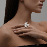 Myrni porcelain ring with bird