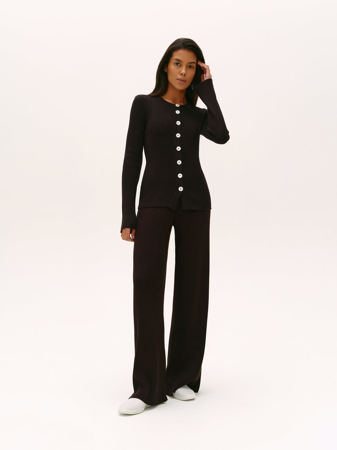 Fine Knit Pants in black