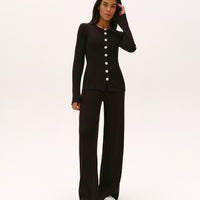 Fine Knit Pants in black