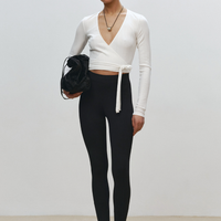 Textured Wrap Top in ivory