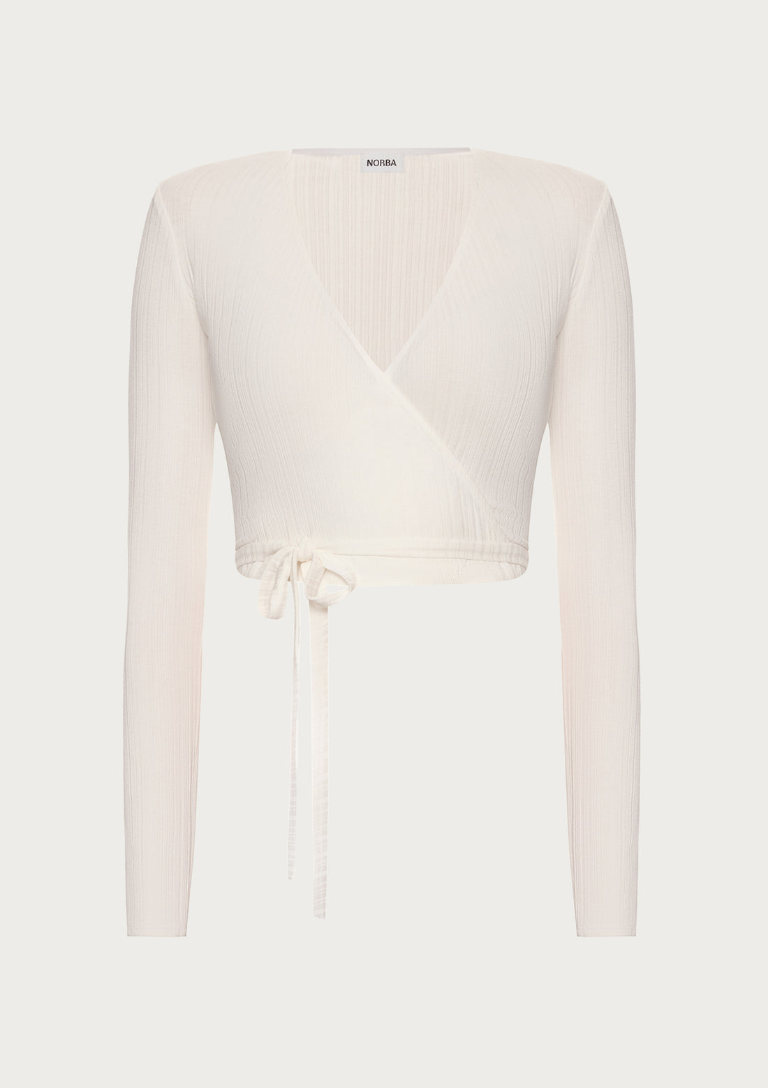 Textured Wrap Top in ivory