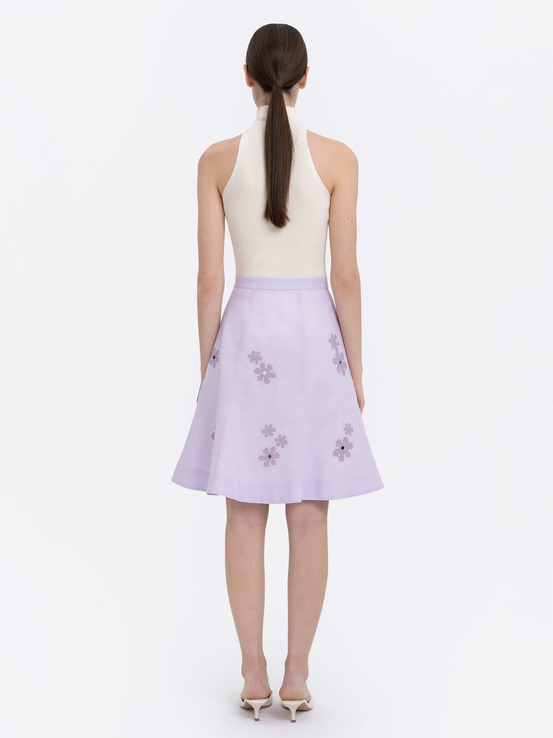 Oda Embroidered Skirt in lilac