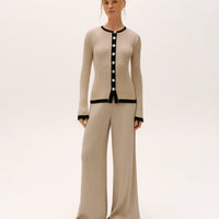 Fine Knit Pants in pearl