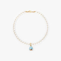 Polysk crystal necklace with light blue bell flower
